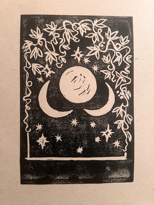 Wild Moon Block Print